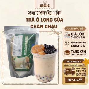 Set nguyên liệu Melie làm trà ô long sữa chân châu