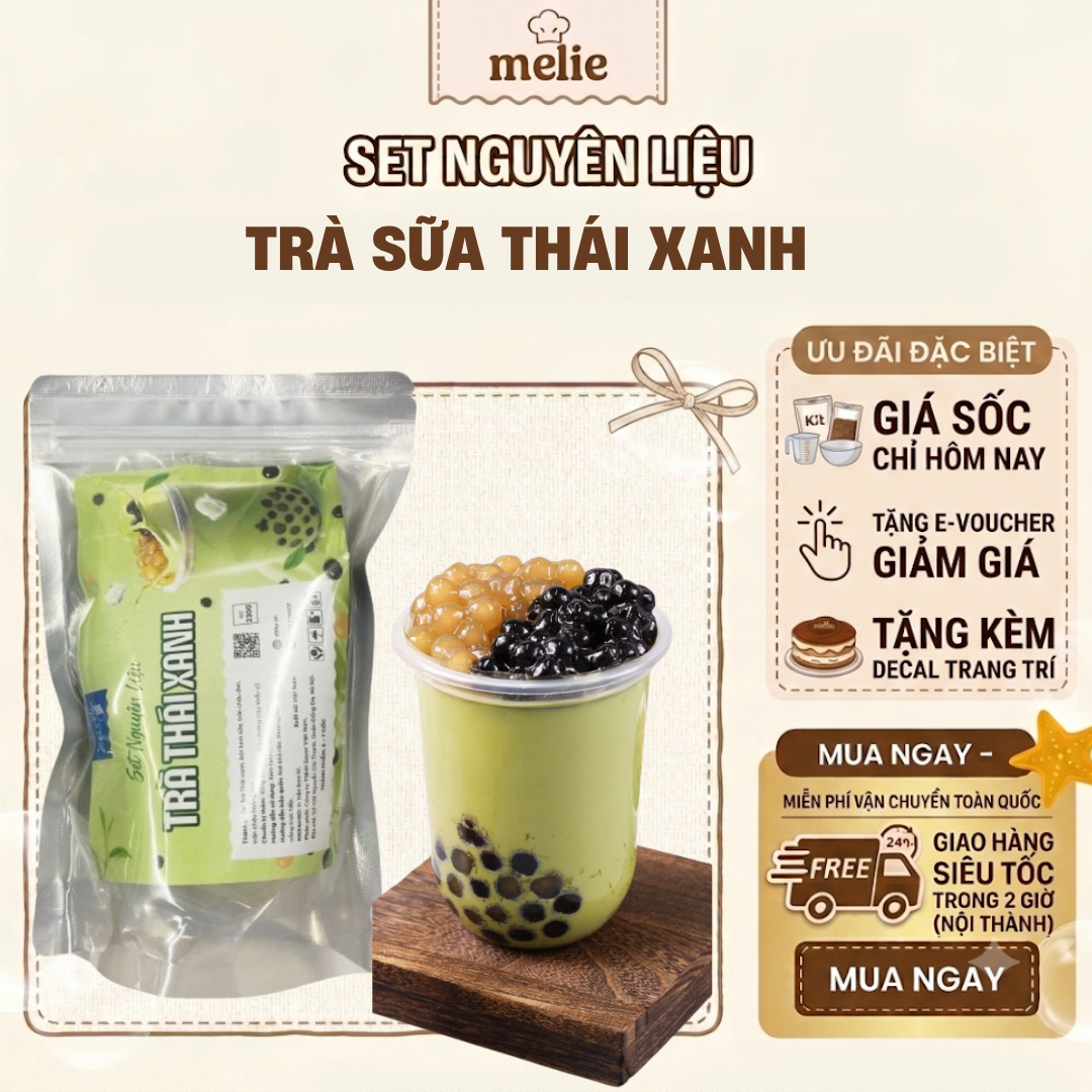 set-nguyen-lieu-melie-lam-tra-sua-thai-xanh Set nguyên liệu Melie làm Trà sữa Thái xanh - Thành phẩm 5-7 ly