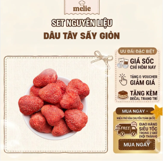 Dâu Tây Sấy Giòn Melie 100g Dâu Tây Sấy Giòn Melie 100g