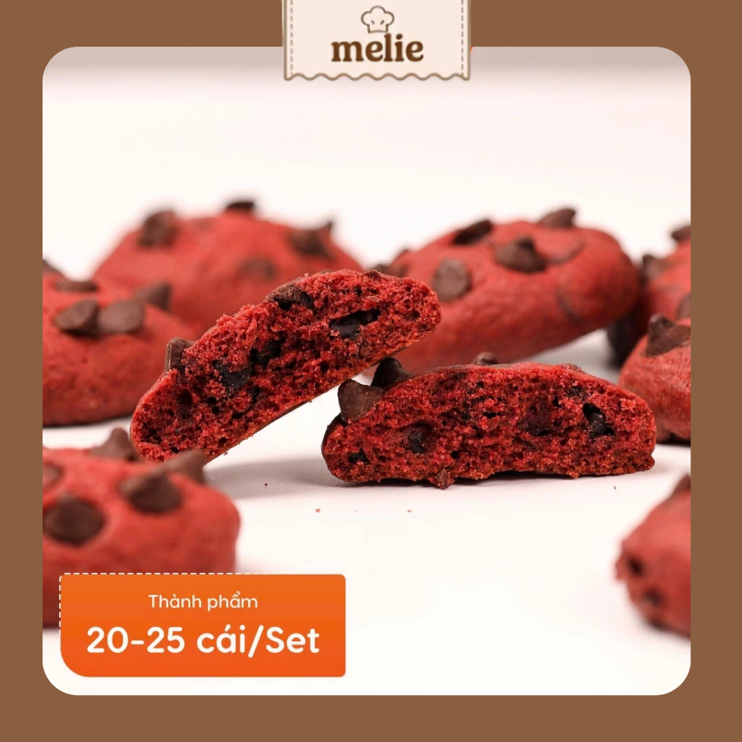 chocochip-2 Set nguyên liệu Melie làm bánh Chocochip Cookie - Thành phẩm 20-25 chiếc - Bánh quy bơ socola