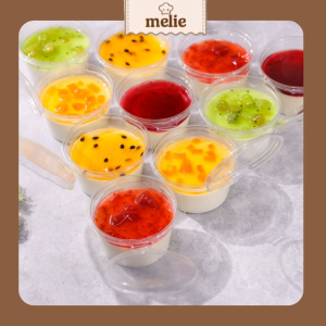 Set nguyên liệu Melie làm Panna Cotta Mix 8 vị - Thành phẩm 40-50 hũ - Bột trộn sẵn, mứt trái cây tự nhiên