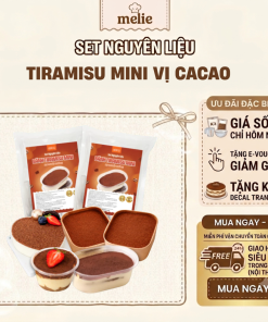 Set nguyên liệu Melie làm bánh Tiramisu Mini nguyên vị - Thành phẩm 2 hộp 900ml (2 hộp 450ml/hộp) - Không cần lò nướng