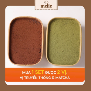 Set nguyên liệu Melie làm bánh Tiramisu Mini nguyên vị - Thành phẩm 2 hộp 900ml (2 hộp 450ml/hộp) - Không cần lò nướng