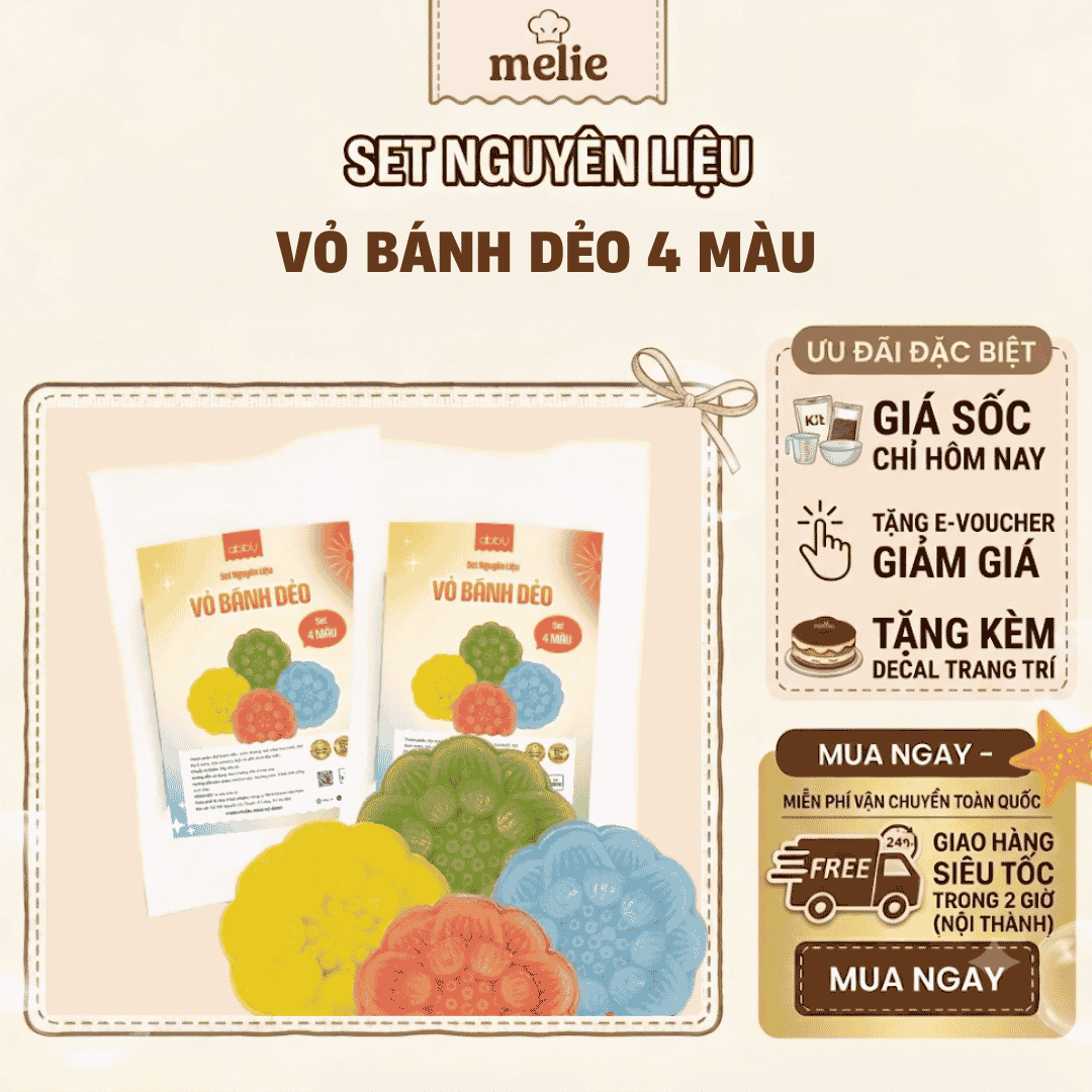 vỏ bánh dẻo 4 màu